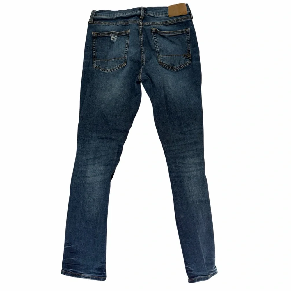 AERO Distressed Skinny Jeans 30x30 Medium Wash Stretch Ripped Denim - Picture 5 of 12